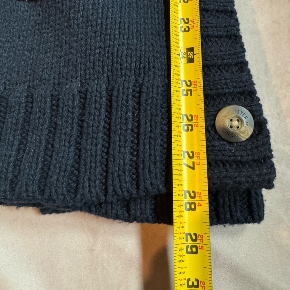 Hollister Boys Navy Cardigan NWT VTG Shawl Collar Holiday Party Grandpa Y2K Lg - Picture 11 of 11